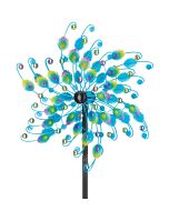 24" Rotating Wind Spinner - Jeweled Peacock
