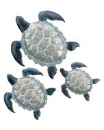 Galvanized Sea Turtle Wall Decor Set/3