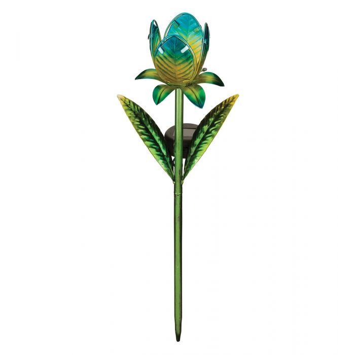 Regal Art & Gift 11618 Solar Ruffled Tulip Stake-Blue Solor Décor 
