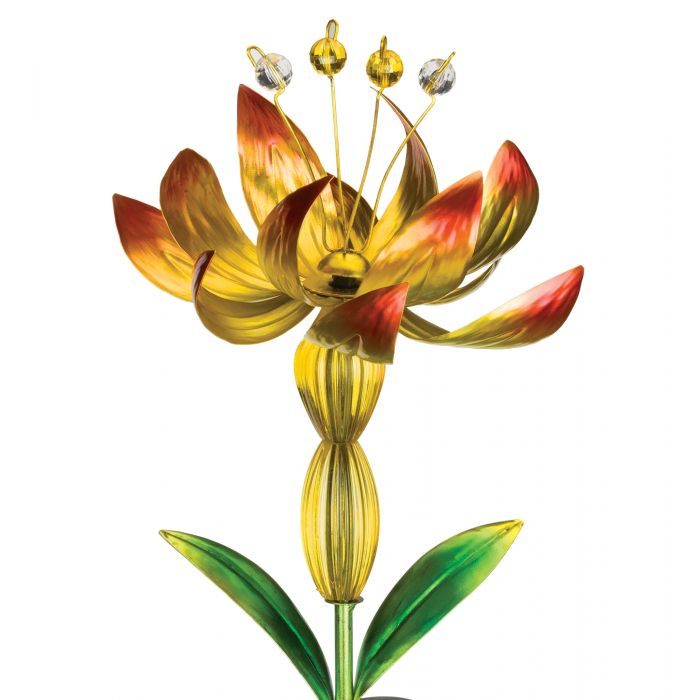 Regal Art &Gift Solar Tiger Lily Stake Yellow 