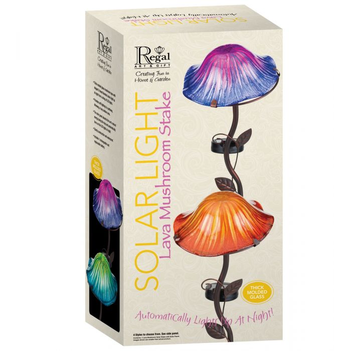 Regal Art & Gift 11235 Mini Solar Mushroom Stake Fuchsia Garden Décor