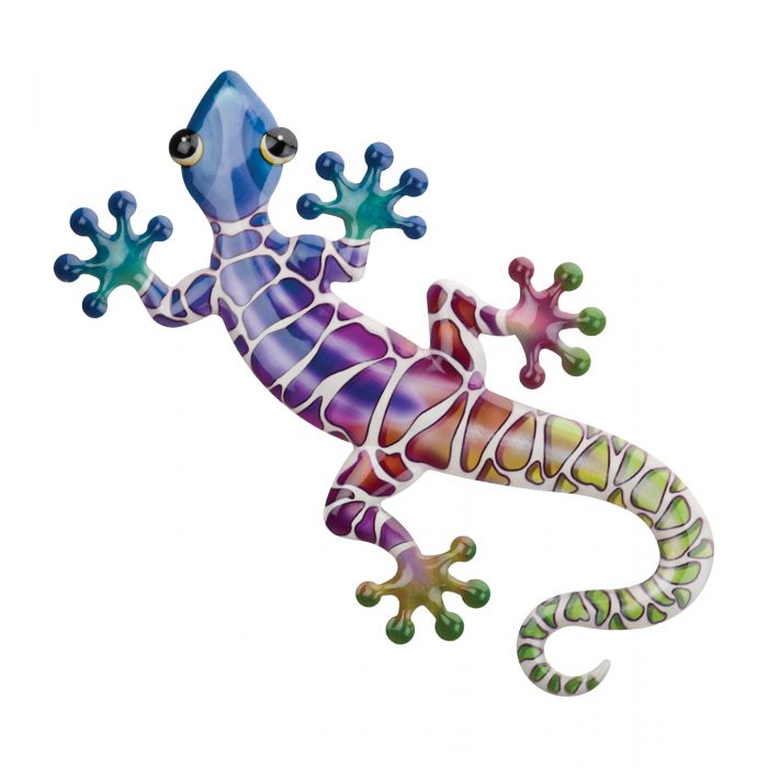 Regal Art & Gift Blue Luster Gecko Metal Wall Decoration Decor 18 x 0.5 x 10.5 inches 