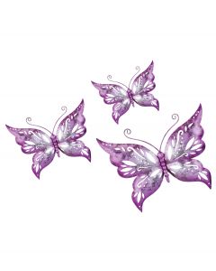 Capri Butterfly Wall Decor Set/3 - Purple