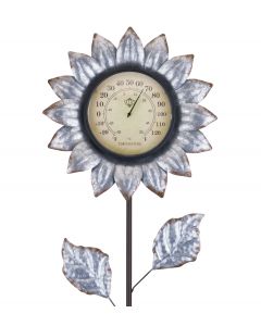 Flower Thermometer Stake - Galvanized