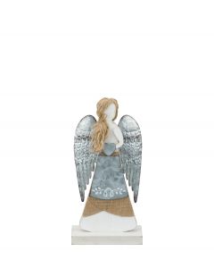 Regal Art & Gift Angel Decor 7.25 Inches x 4.75 Inches x 16.5 Inches Silver Sparkle Ornament