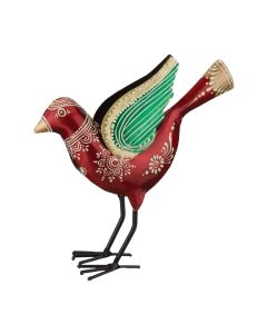 Henna Bird Decor Wing Up - Red