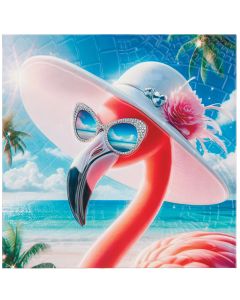 Vivare Wall Art 15"x15" - Glam Flamingo