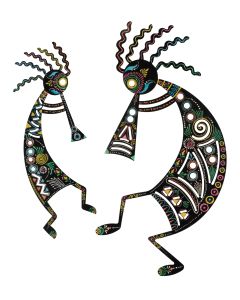 Artisan Kokopelli Wall Decor Set/2 - Black Multi