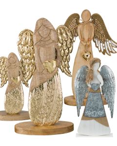 Regal Art & Gift Angel Decor 7.25 Inches x 4.75 Inches x 16.5 Inches Silver Sparkle Ornament