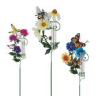 Flower Rain Gauge Stake Pre-Pack 12 Pc