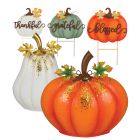 Gilded Pumpkin Decor - Stake Pre-Pack 12 Pc