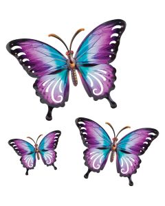 Luster Butterfly Wall Decor Set/3 - Purple