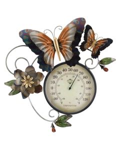 Thermometer Metallic Wall Decor - Butterfly