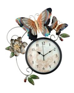 Clock - Metallic Butterfly