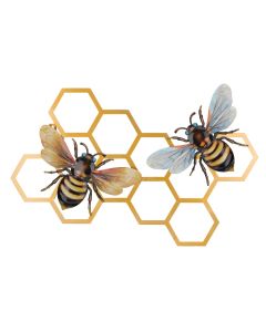 Luster Bee Wall Decor - Honeycomb
