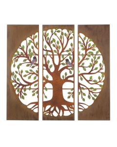 Rustic Tryptic Tree of Life Wall Decor 