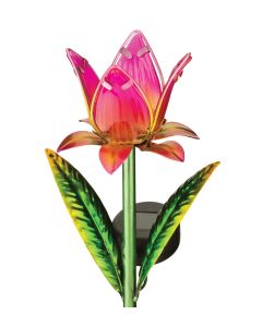 Mini Solar Garden Stake - Pink Tulip