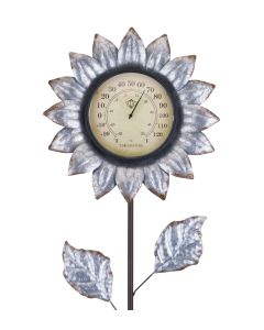 Flower Thermometer Stake - Galvanized