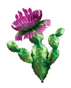 Prickly Pear Cactus Solar Stake - Pink