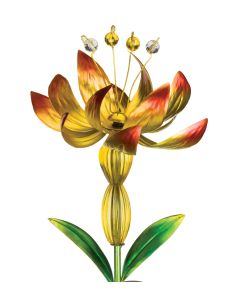 Flower Spinner Solar Stake - Yellow