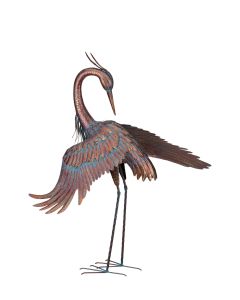 Copper Patina Heron 44" - Preening
