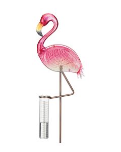 Rain Gauge Stake - Flamingo