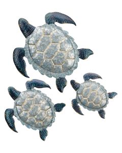 Galvanized Sea Turtle Wall Decor Set/3