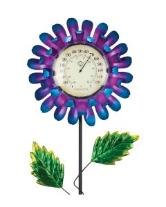 Thermometer Solar Stake - Blue Buttercup