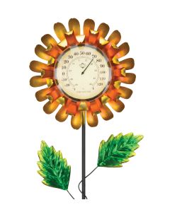 Thermometer Solar Stake - Yellow Buttercup