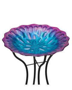 18" Birdbath with Stand - Honeycomb
