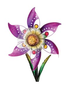 Blossom Solar Spinner Stake - Pink