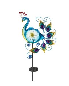 Peacock Solar Stake - Blue