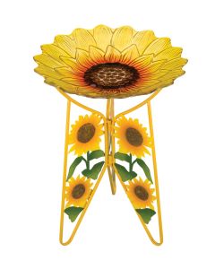 Birdbath with Decorative Stand - Sunflower2