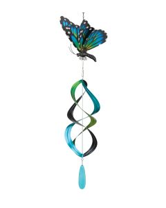 Hanging Wind Spinner - Blue Monarch