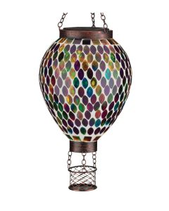 Mosaic Hot Air Balloon Solar Lantern Multi