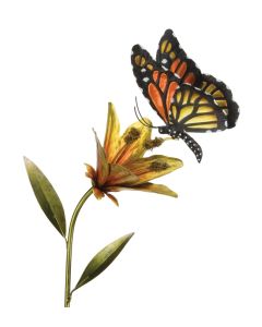 Butterfly Flower Stake - Orange 