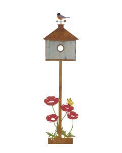 Rustic Birdhouse Stake - Dome 