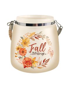 LED Harvest Glass Jar - Fall
