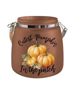 LED Harvest Glass Jar - Pumpkin