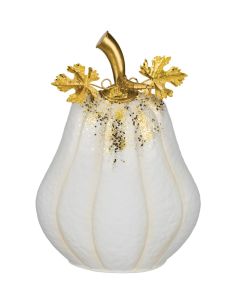Gilded Pumpkin Decor - White