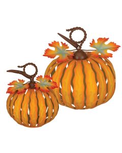 LED Pumpkin Decor Set/2 - Orange