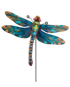 Dragonfly Stake/Wall Decor MED - Blue