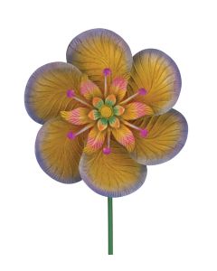 Textured Flower Spinner Stake - Purple