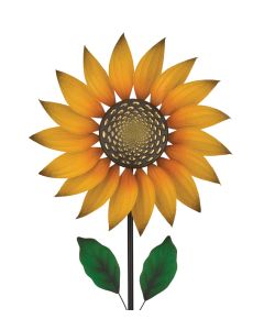 Textured Flower Spinner Stake - Sunflower
