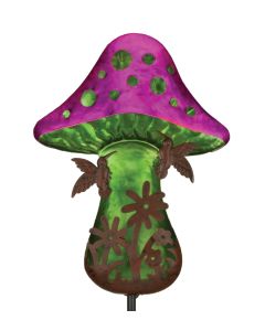 Fantasy Mushroom Solar Stake - Hummingbird