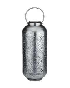 Cylinder Shadow Solar Lantern - Antique Silver
