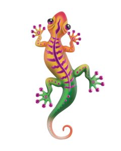 Stripe Gecko Wall Decor 24" - Magenta