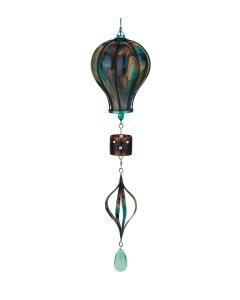 Swirl Balloon Spinner Solar Lantern - Green