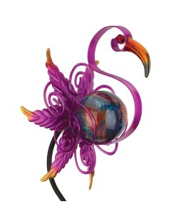 Swirl Solar Stake - Flamingo