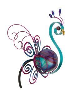 Swirl Solar Stake - Peacock